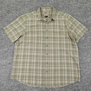 5.11 Tactical Shirt Mens Large Green Plaid Gray Wyatt Short Sleeve‎ Pocket Snaps